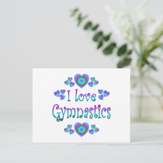 I Love Gymnastics Briefkaart (Staand voorkant)