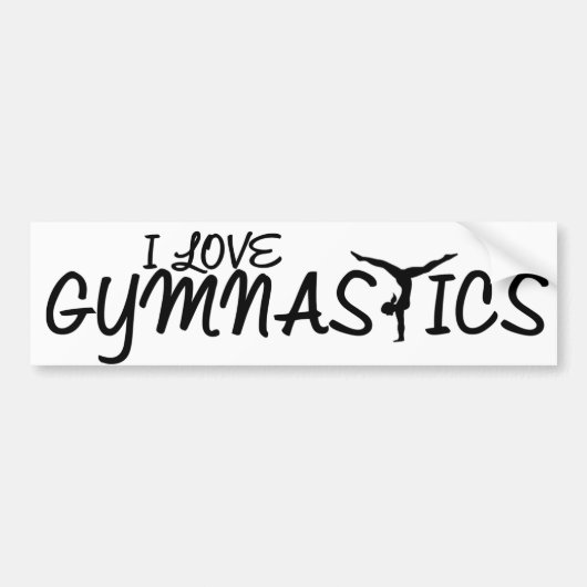 I Love Gymnastics Bumpersticker (Voorkant)