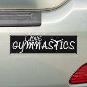 I Love Gymnastics Bumpersticker (Op auto)
