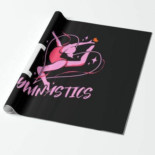 I Love Gymnastics Cadeaupapier (Uitgerold)