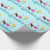 I Love Gymnastics Cute Gymnast Cadeaupapier (Hoek)