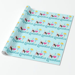 I Love Gymnastics Cute Gymnast Cadeaupapier