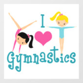 I Love Gymnastics Cute Gymnast Raamsticker (Vel)