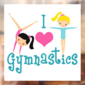 I Love Gymnastics Cute Gymnast Raamsticker (Vel 2)