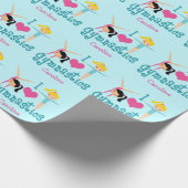 I Love Gymnastics Cute Personalized Gymnast Cadeaupapier (Hoek)