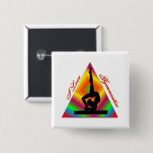 I Love Gymnastics drieangle #4 Vierkante Button 5,1 Cm (Voorkant /achterkant)