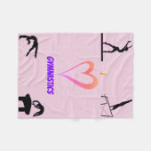 I Love Gymnastics Girls Fleece Blanket (Voorkant (Horizontaal))