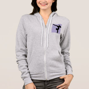 I Love Gymnastics - Gymnast with Lila Background Hoodie