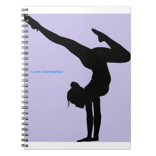 I Love Gymnastics - Gymnast with Lila Background Notitieboek