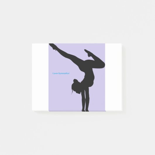 I Love Gymnastics - Gymnast with Lila Background Post-it® Notes (Voorkant)