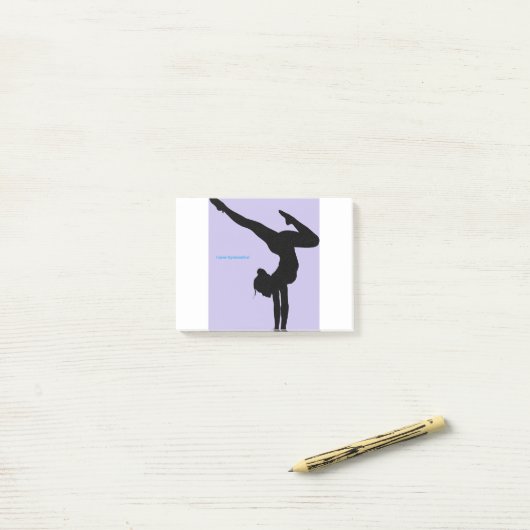 I Love Gymnastics - Gymnast with Lila Background Post-it® Notes (Op bureau)