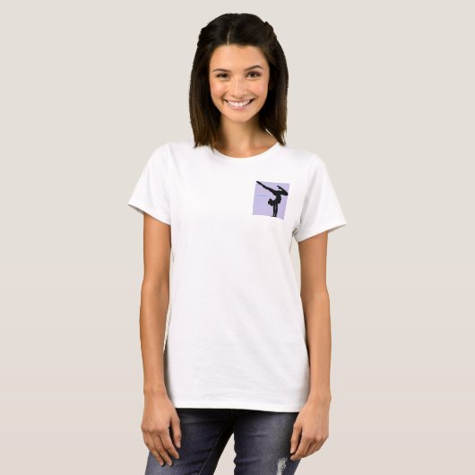 I Love Gymnastics - Gymnast with Lila Background T-shirt (Voorkant volledig)
