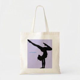 I Love Gymnastics - Gymnast with Lila Background Tote Bag