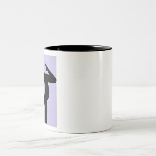 I Love Gymnastics - Gymnast with Lila Background Tweekleurige Koffiemok (Center)