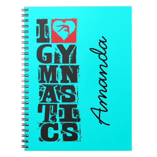 I Love Gymnastics Hunter Personalized Notitieboek (Voorkant)
