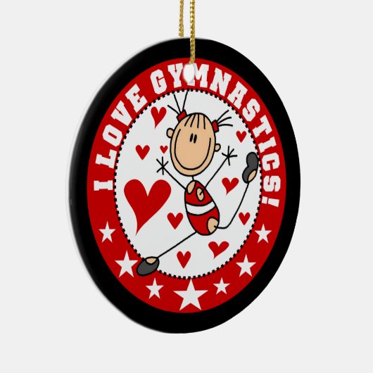 I Love Gymnastics Keramisch Ornament (Rechts)