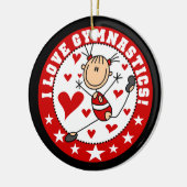 I Love Gymnastics Keramisch Ornament (Links)