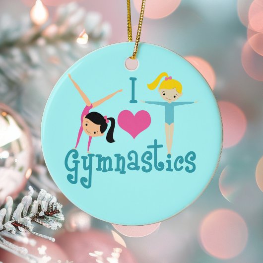 I Love Gymnastics Keramisch Ornament