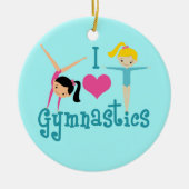 I Love Gymnastics Keramisch Ornament (Voorkant)