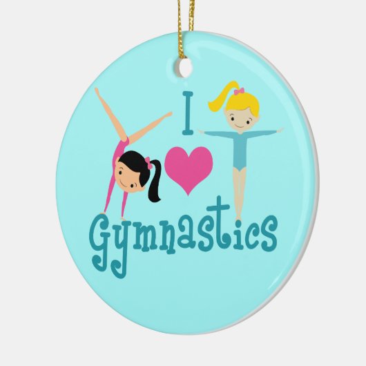 I Love Gymnastics Keramisch Ornament (Links)