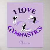 I Love Gymnastics Personalized Poster (Voorkant)