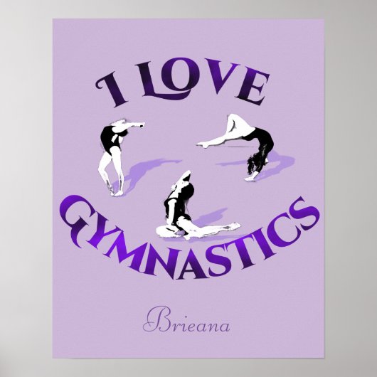 I Love Gymnastics Personalized Poster (Voorkant)