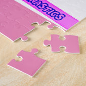"I Love Gymnastics" puzzel met harten. (Zijkant)