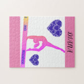 "I Love Gymnastics" puzzel met harten. (Horizontaal)