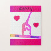 "I Love Gymnastics" puzzel met harten. Legpuzzel (Verticaal)