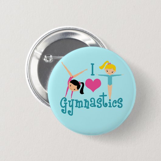 I Love Gymnastics Ronde Button 5,7 Cm (Voorkant /achterkant)