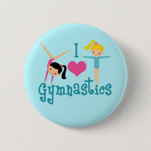 I Love Gymnastics Ronde Button 5,7 Cm