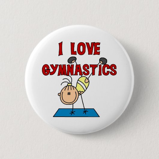 I Love Gymnastics Ronde Button 5,7 Cm (Voorkant)