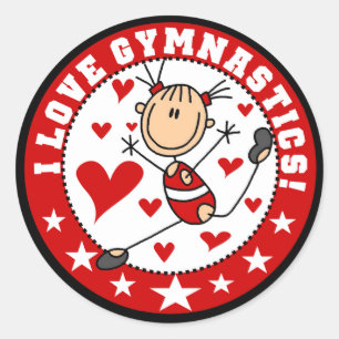 I Love Gymnastics Ronde Sticker