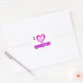 I Love GYMNASTICS Ronde Sticker (Envelop)