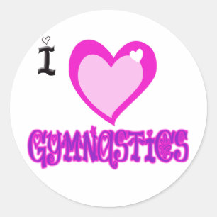 I Love GYMNASTICS Ronde Sticker