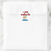 I Love Gymnastics Ronde Sticker (Tas)