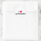 I Love Gymnastics Ronde Sticker (Tas)