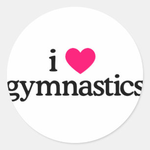 I Love Gymnastics Ronde Sticker