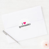 I Love Gymnastics Ronde Sticker (Envelop)