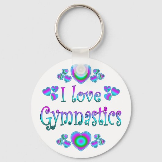 I Love Gymnastics Sleutelhanger (Voorkant)
