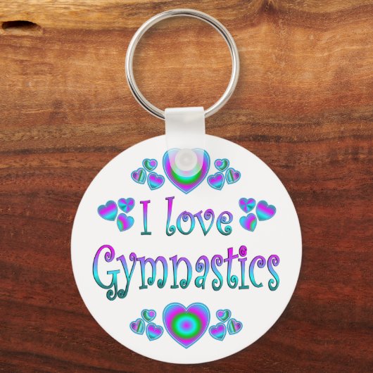 I Love Gymnastics Sleutelhanger (Voorkant)