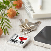 I Love Gymnastics Sleutelhanger (Zijkant)