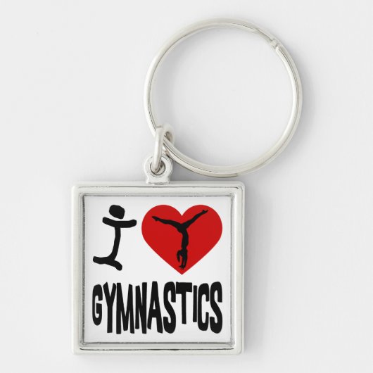 I Love Gymnastics Sleutelhanger (Voorkant)