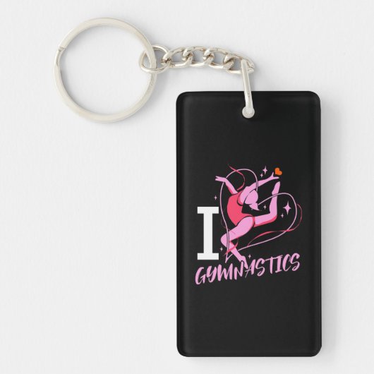 I Love Gymnastics Sleutelhanger (Voorkant)