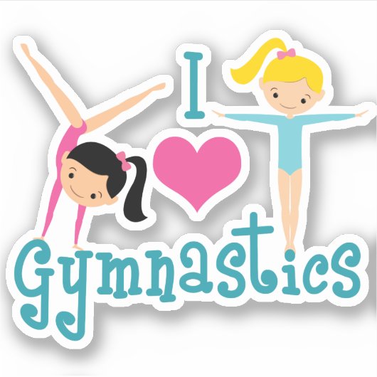 I Love Gymnastics Sticker (Voorkant)
