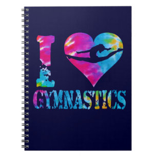 I Love Gymnastics Tie Dye Notebook Notitieboek