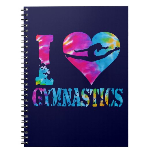 I Love Gymnastics Tie Dye Notebook Notitieboek (Voorkant)