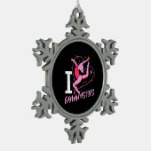 I Love Gymnastics Tin Sneeuwvlok Ornament (Links)