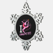 I Love Gymnastics Tin Sneeuwvlok Ornament (Rechts)