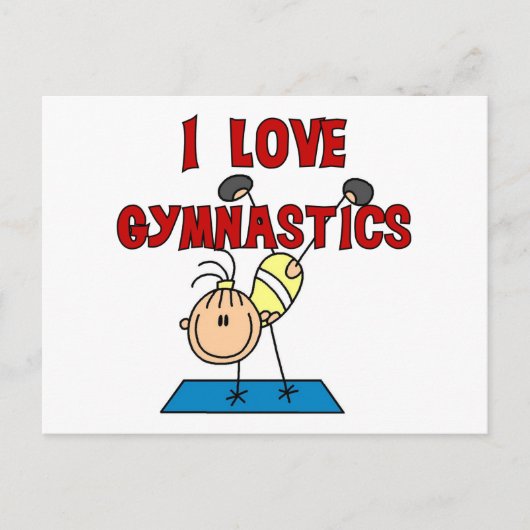 I Love Gymnastics Tshirts and Gifts Briefkaart (Voorkant)